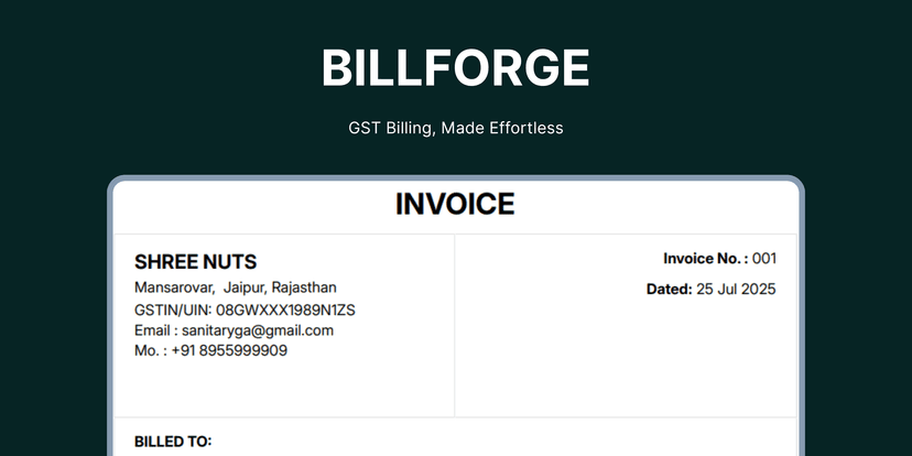 BillForge – GST Invoice Generator